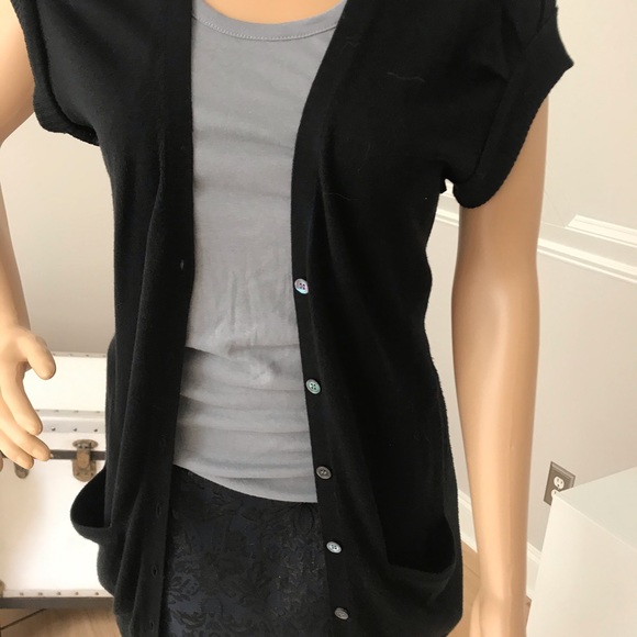 Ann Taylor SS Long Cardigan. Black. Size XS. EUC - Picture 2 of 8
